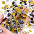 WILLBOND 4000 Pcs Black Gold Silver Birthday Confetti, Metallic Foil Table Scatter for Birthday Wedding Anniversary