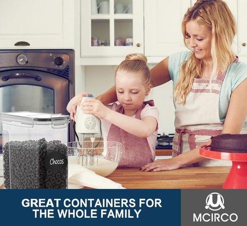 Set, ((4L /135.2oz) Set 6, Cereal Container MCIRCO Airtight Food Storage Containers of Cereal Dispensers with Measuring