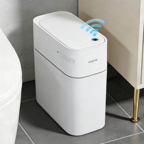 JUDRDO 3.5 Gallon Slim Automatic Trash Can for Bathroom,Touchless Diaper Trash Can