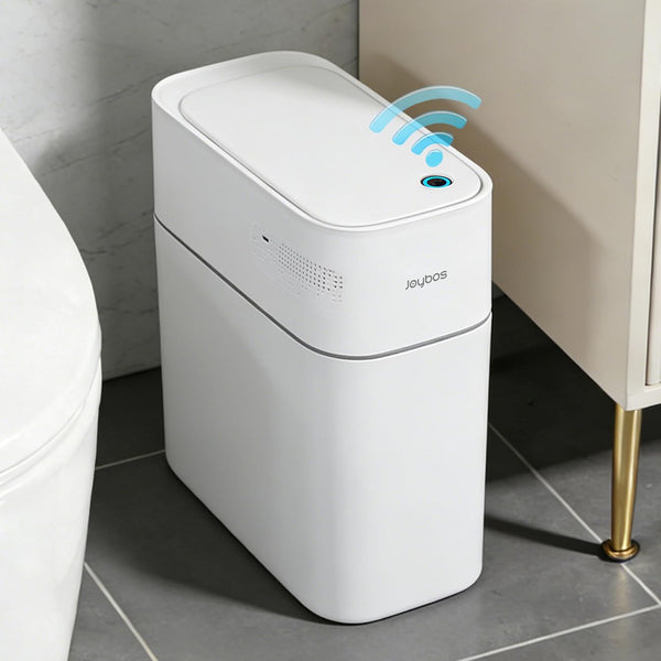 JUDRDO 3.5 Gallon Slim Automatic Trash Can for Bathroom,Touchless Diaper Trash Can