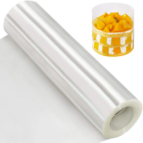 YQL 12 Inch Cake Collar, Acetate Cake Collar Roll for Baking Transparent Mousse Cake Sheets (12x394 Inch)