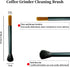 Professional Burr Grinder Brush, Dual Head Espresso Cleaning Tool with Aluminum Handle for Baristas and Kitchen