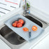 Restaurantware RW Base Cutting Board Strainer, 19.7"x11.2" with Non-Slip Rubber Feet, Gray