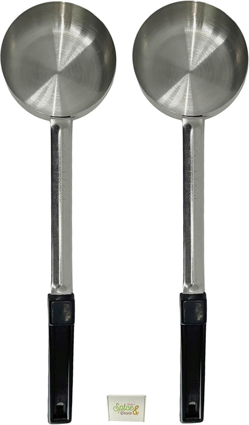 Stainless Steel Portion Control Serving Spoon, Pack of 2, 6 oz Solid