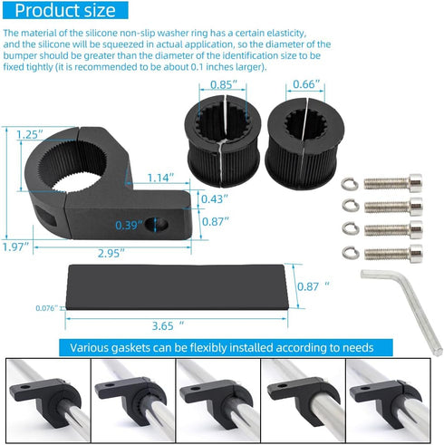 Motorcycle Aluminum Mounting Bracket Kit, 4Pcs Tube Clamp for Trucks, Car, ATV, Motorcycle