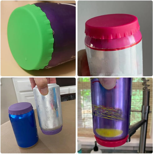 6 Pack 6 Silicone Soda Can Lids, Color BPA-Free Reusable Silicone Can Covers, Can Stopper or Protector For Soda, Beer