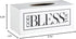 Creative Brands Faithworks God Bless You Wooden Tissue Box Cover, Large, White
