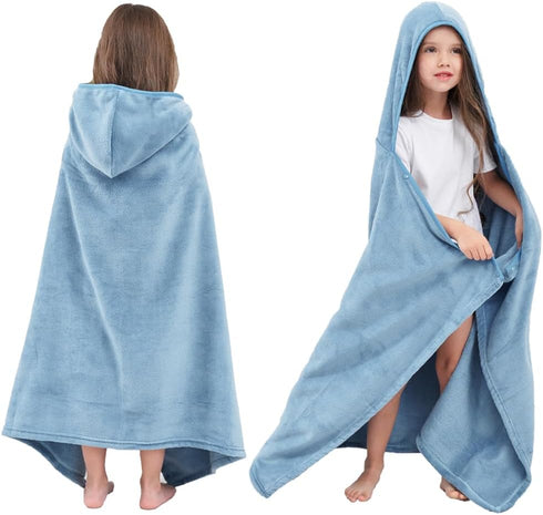 50"x30" 3-12 Hiturbo Kids Hooded Bath Towel: Soft Plush Pool Beach Fleece Towel Blanket - Toddler Towels Wrap for Boys