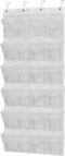 Simple Houseware Over The Door Hanging Shoe Organizer, Large, 24 Pockets, White (56" x 22.5")