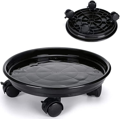 AWXYZ 2 Pack (14inch, Plant Caddy with Wheels,Round Potted Rolling Plant Stand with Wheels Heavy Duty Flower Pot Rack