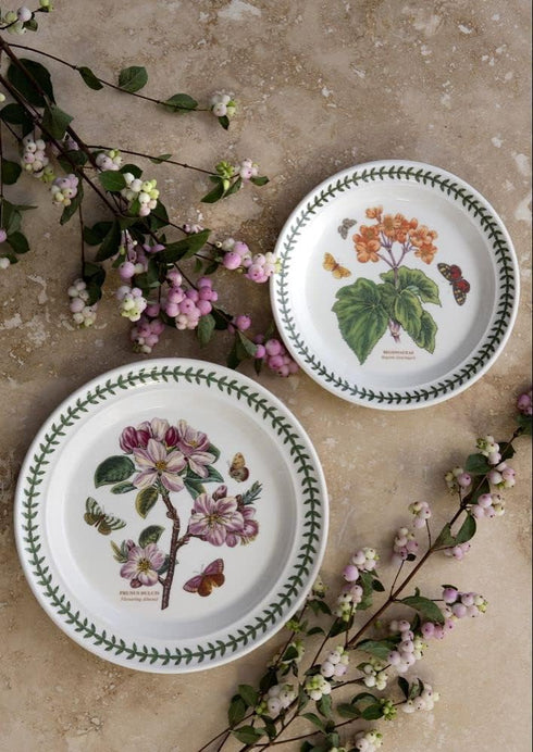 Portmeirion Botanic Garden 10.5-Inch Dinner Plate, Flowering Almond Design - Durable Earthenware Tableware