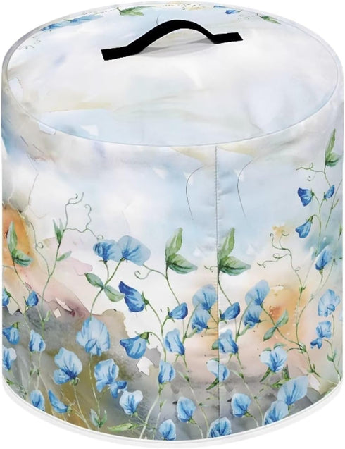 Floral Print Pressure Cooker Dust Cover Compatible with 6 Quart,Durable Dust Cover with Pocket,Round Kitchen Appliance Cover
