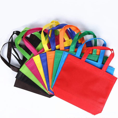 10PCS Reusable Tote Bags for Travel, Kitchen, Dining, Non-woven Fabric Grocery Bags with Handles