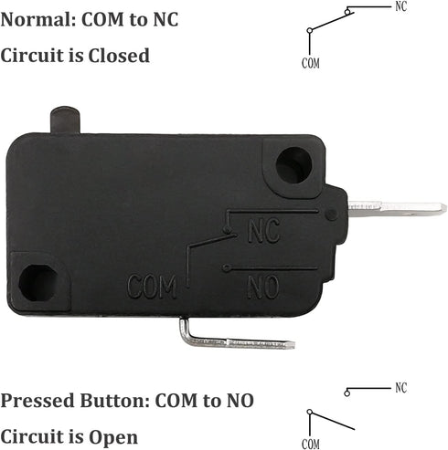 Microwave Oven Door Switch Replacement Part, 16A 125VAC, KW3AT-16, Normally Closed - 1Pc