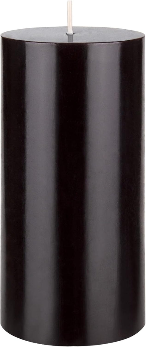 Mega Candles Unscented Solid Black Pillar Candle, Hand Poured Premium Wax, 3 Inch x 6 Inch