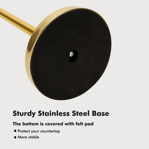 Gold Paper Towel Holder Stand for Countertop, Weighted Base for One-Handed Operation (Gold)