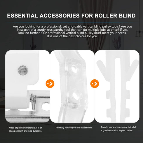 1 Set Roller Blind Repair Kit Mount Window Shade Brackets Pull End Curtain Roller Blind Lifting Pulley Accessories for Vertical Blinds Roman Shade Replacement by EXCEART