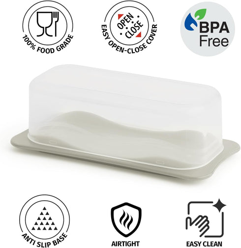 Signoraware Butter Dish with Lid - Durable Plastic Butter Keeper Container for Countertop, Fridge, Unbreakable Holder