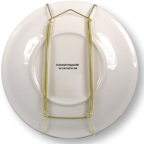 Brass Vinyl Coated Plate Hangers, Set of 4 Pcs, 10 to 14 Inch, Hook and Nail Included