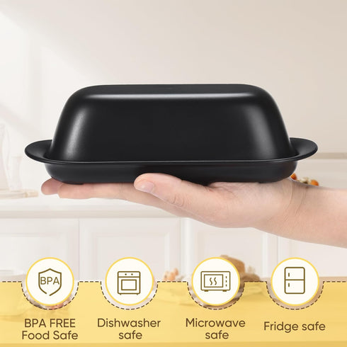Hekeieon Countertop, Butter Dish with Lid, Butter Keeper for Airtight Butter Dish, Plastic Butter Keeper Tray for West/