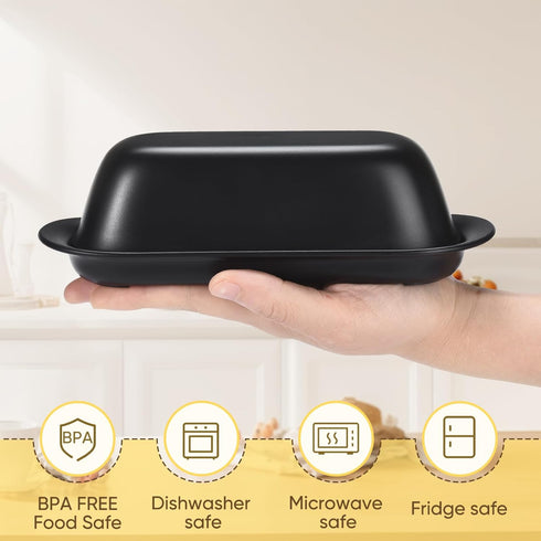 Hekeieon Butter Dish with Lid, Butter Keeper, Easy Scoop,Butter Container Holds for East/West Coast Butter, Dishwasher