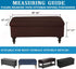 ANWUCHEN Rectangle Ottoman Cover, Stretch Slipcover with Storage, Elastic Bands Ties, Folding Ottoman Covers - Coffee