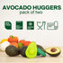 Food Huggers 2pc Silicone Avocado Huggers, Reusable Savers with Pit Storage, Large & Small, BPA Free