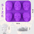 Sakolla Large Skull Cake Pan Silicone Molds, 2 Pack 6 Cavity Halloween Skull CakeletChocolate Molds Candy Pizza Baking Molds Handmade Soap Tray