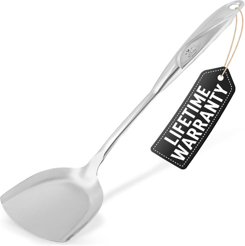 Zulay Kitchen Wok Spatula, Stainless Steel Metal Utensils for Cooking, 14.8” Wok Tools