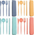 Plastic Travel Utensils, 4 Sets Camping Cutlery, Portable Reusable Utensils Set with Case for Picnic, Travel, Camping