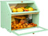 Counter, HOMEKOKO Double Layer Large Bread Box for Kitchen Wooden Large Capacity Bread Storage Bin (Mint Green)