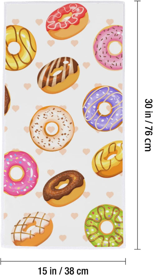 AUUXVA Hand Towels for Bathroom, Kitchen Towels, Colorful Donut Face Towel for Gym/Hotel/Spa/Salon, 30"x15"