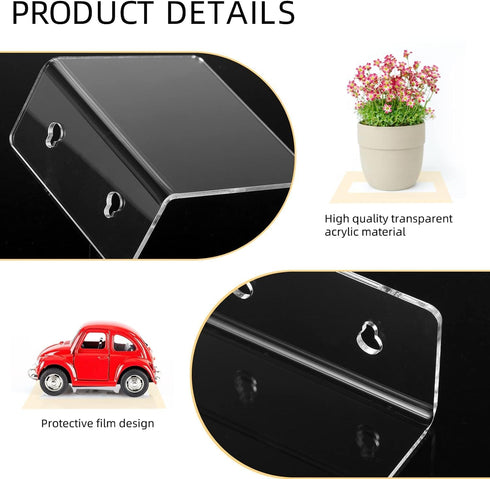 Acrylic Wall Shelves for Storage,Floating Shelf,Clear Display Shelves,Ledges for Pop Figures Plant Organizer for Toy