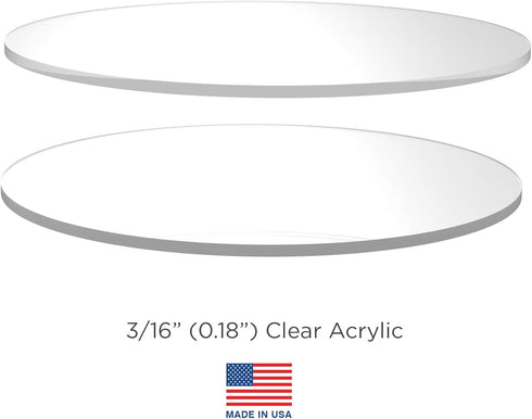 Cake Decorating Acrylic Disk Set of 2 for Buttercream Icing, 8.50" with 3/16" Thickness
