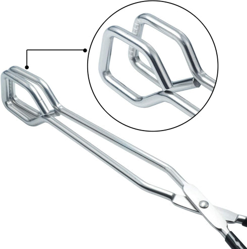 10-Inch Kitchen Scissor Tongs, Stainless Steel Cooking Tongs