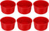 6 Pcs Round Cake Pans, 4" Nonstick Quick Release Silicone Mould, Bakeware Tools for Cupcakes, Red