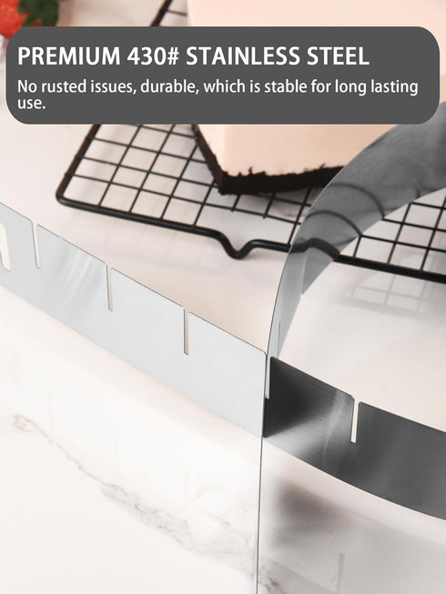 Guowall Stainless Steel Adjustable Cake Mold, Heart Shaped Mousse Ring for Baking, DIY Kitchen Tools
