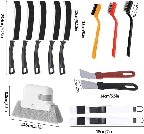 SzGnays 13pcs 2 1 Household Cleaning Tools in Groove Cleaning Brush Window Track Cleaning Tools Hard Bristle Crevice