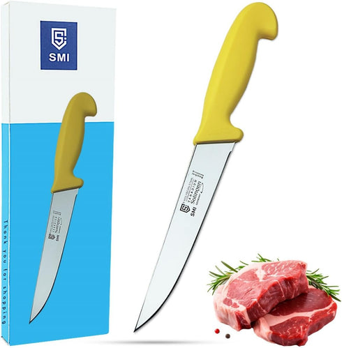 SMI 7 inch Solingen Butcher Knife - Professional Chef Knife for Meat Cutting and Processing
