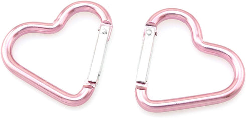 10pcs Heart-Shaped Aluminum Snap Hook Clip, Key Holder Keychain Clip (Light Pink)