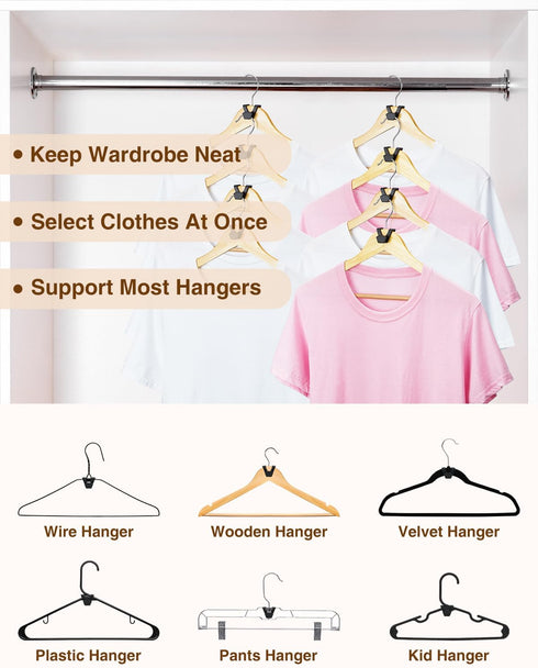 Smartor Clothes Hanger Connector Hooks, 120 Pack Space Saving Hanger Add-on Hook for Closet Storage and Organization