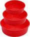 Round Cake Pans Silicone Molds for Baking - Red, Set of 3, Nonstick & Quick Release Baking Pans (4 Inch, 6 Inch, 8 Inch)