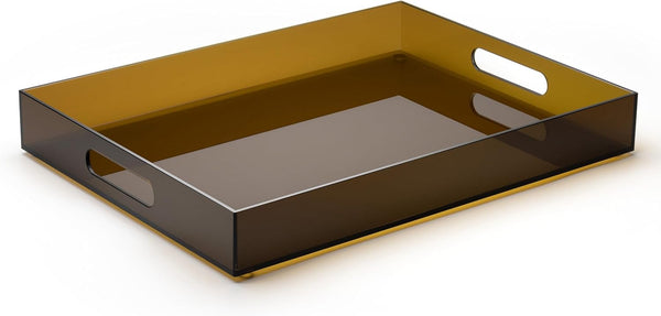 ATZYmolin 16"x12" Large Acrylic Serving Tray Decorative Ottoman Coffee Table Vanity Tray