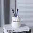 LEETOYI Porcelain Toothbrush Holder for Bathroom Vanity and Countertop, Easy to Clean Brushing Holder (White)