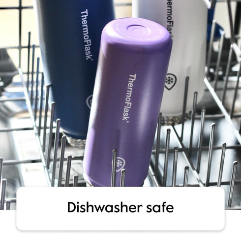 ThermoFlask 40 oz Double Wall Vacuum Insulated Stainless Steel Water Bottles, 2-Pack, Superior Blue/Mauve