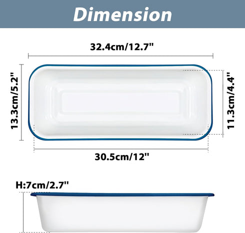 12 4.5 Inches Webake Large Enamel Bread Pan, Long Banana Bread Loaf Pan for Baking, Non-Stick Rectangle Cake Pan