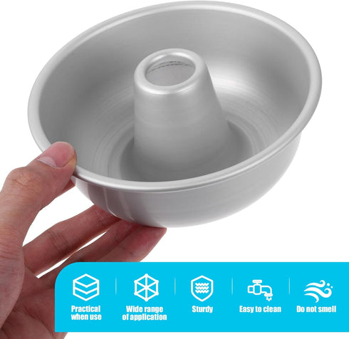 Luxshiny Soap Angel Food Cake Pan, Pound Tube Pan, Non-stick Donut Mold for Baking Chiffon Cake (13cm)