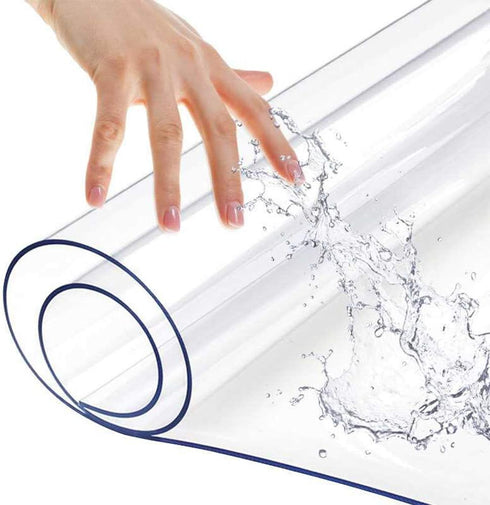 Leoewo Square Clear Table Protector Plastic Tablecloth Cover Wooden Furniture Office Desk Mat