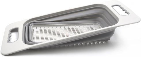 SAMMART Over The Sink Rectangular Colander, Grey
