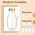 30 Pack 4oz 120ml Roshtia Plastic Mini Milk Bottles Bulk Juice Shot Bottles with Lids Small Beverage Drink Containers